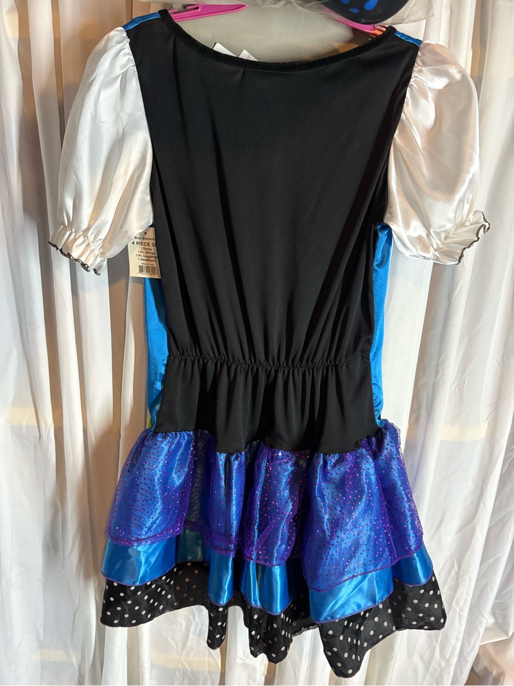 🎃Halloween Costume Girls L 10/12, Blue Butterfly Tutu Dress & Butterfly Wings - Picture 3 of 5